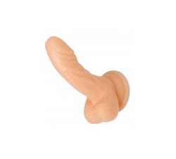 Silicone 4 Inch Realistic Suction Cup Mini Dildo - Beige 